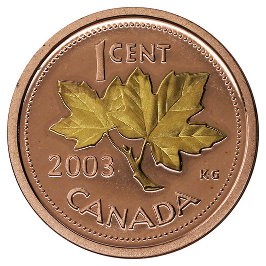 2003 Old Effigy Gold Plated Canada 1-cent Proof