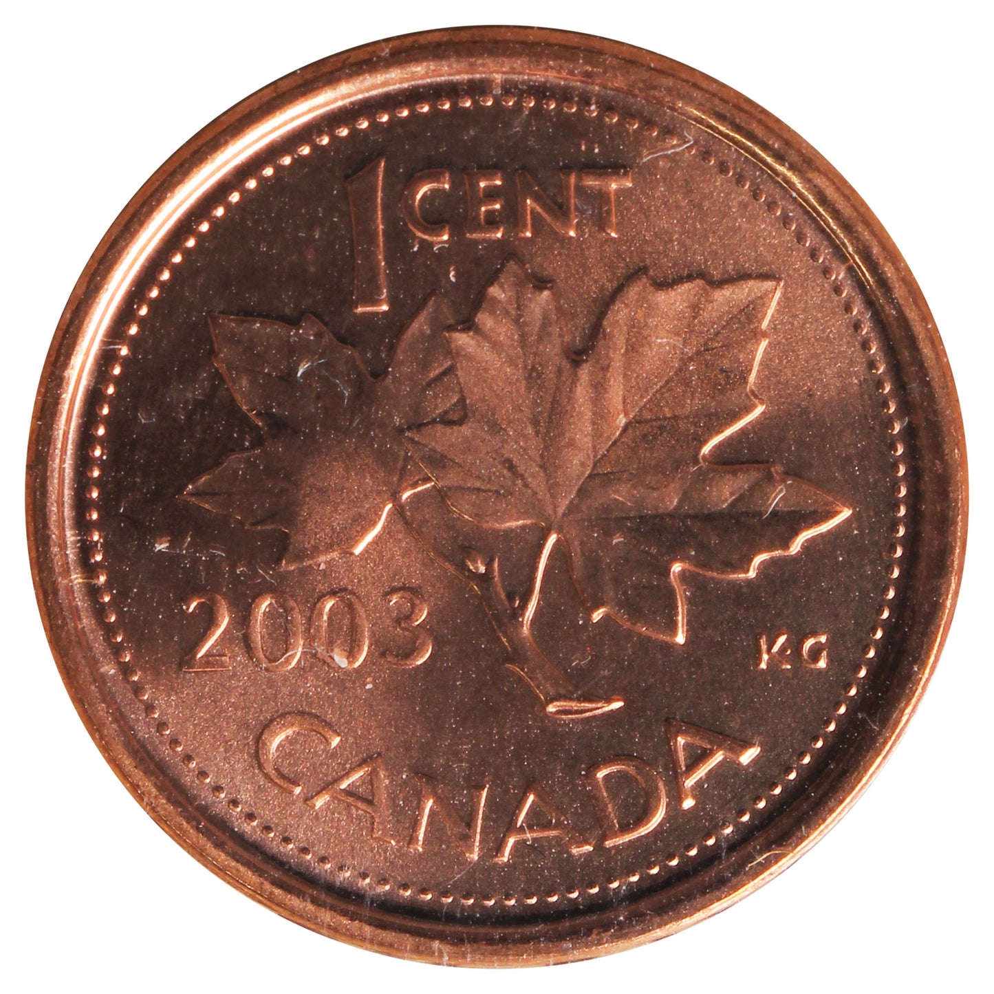 2003P Old Effigy Canada 1-cent ICCS Certified MS67 Red