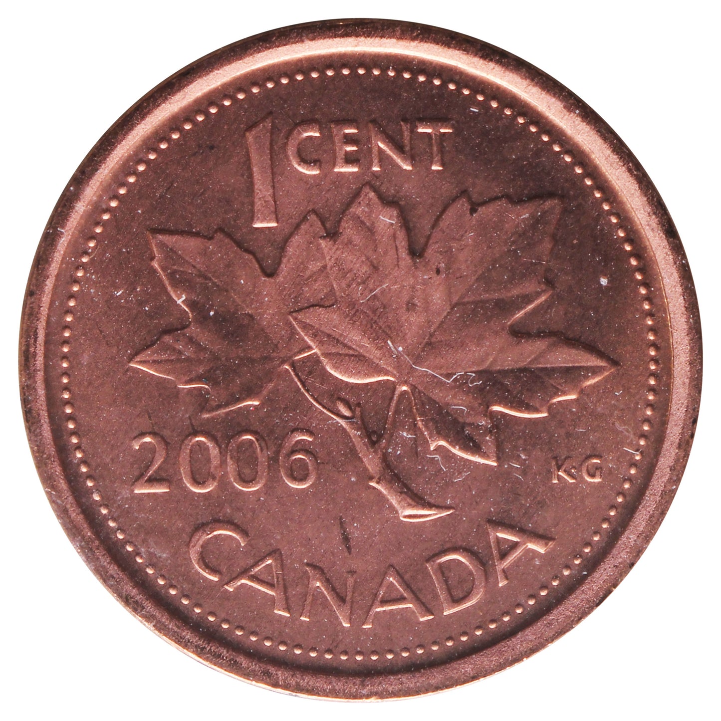 2006 Logo Non-Magnetic Canada 1-cent ICCS Certified MS66 Red