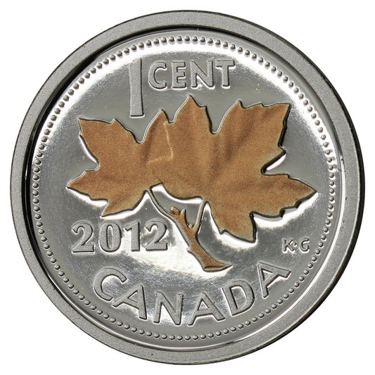 2012 Canada 1-cent Pink Gold Plated Silver Proof  (No Tax)