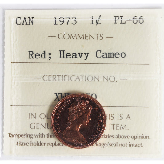 1973 Canada 1-cent ICCS Certified PL-66 Heavy Cameo