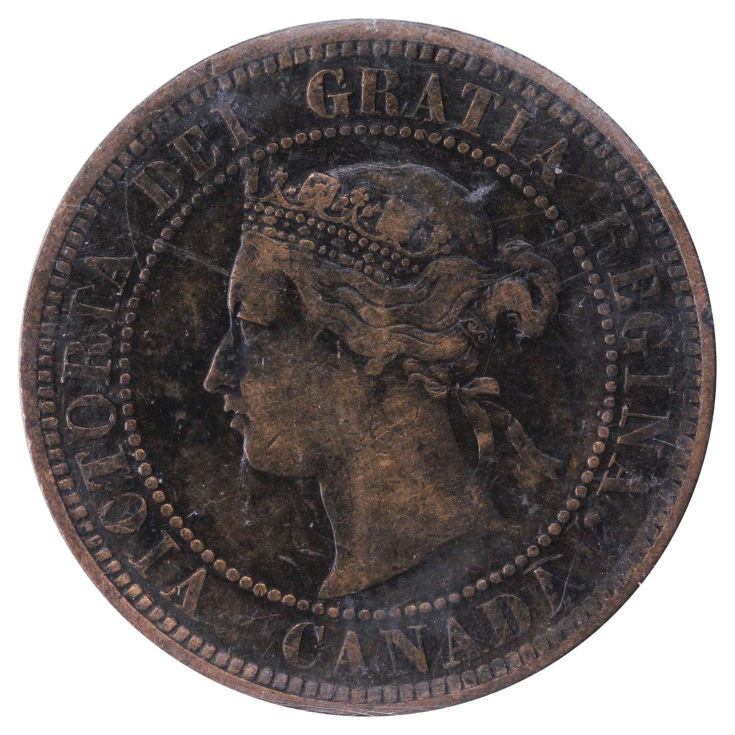 1884 Obv. 1 Canada 1-cent ICCS Certified F15