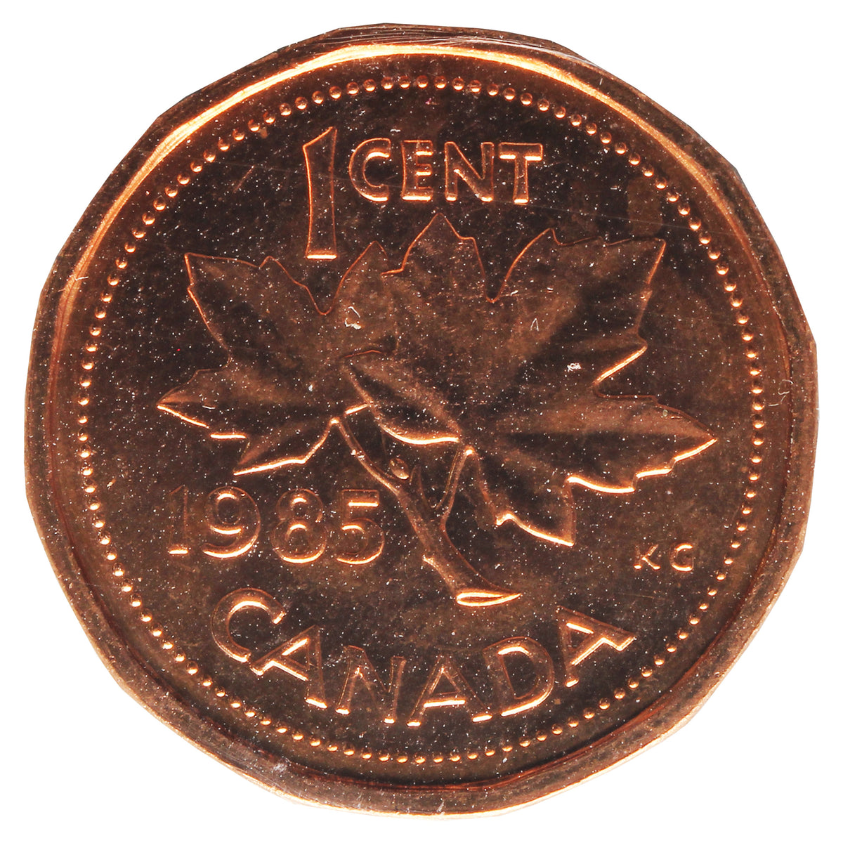 1985 Blunt 5 Canada 1-cent ICCS Certified MS66 Red