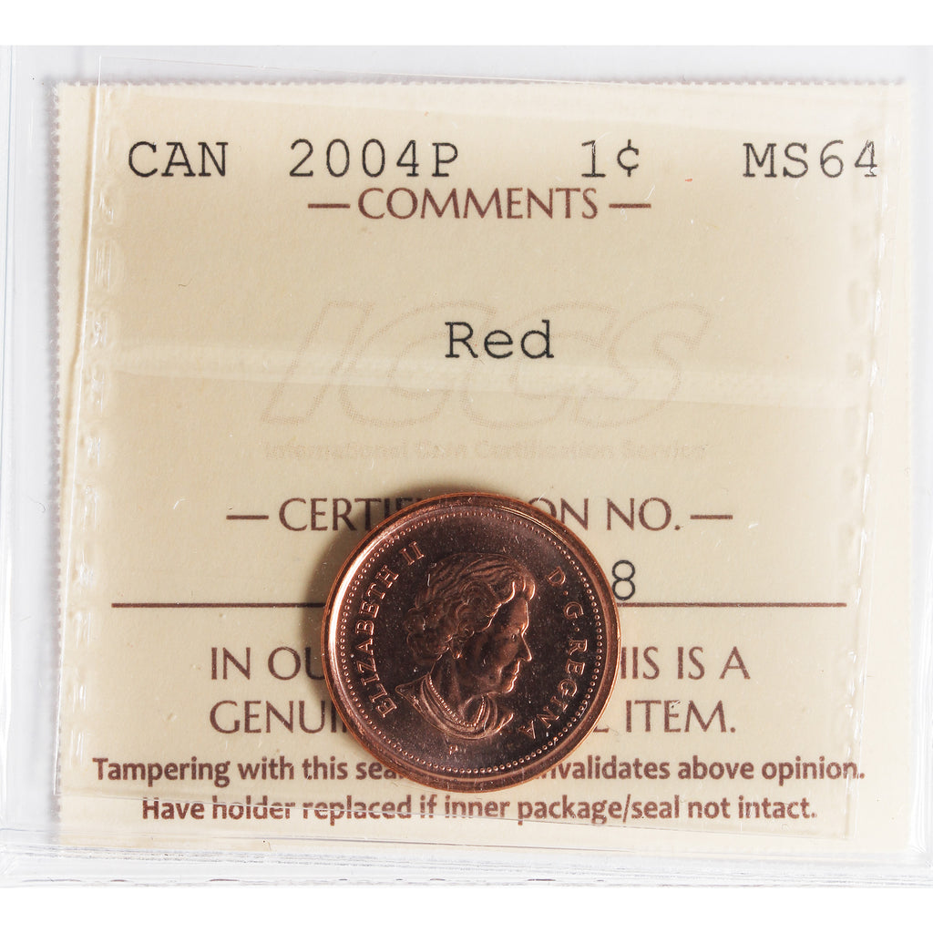 2004P Canada 1-cent ICCS Certified MS64