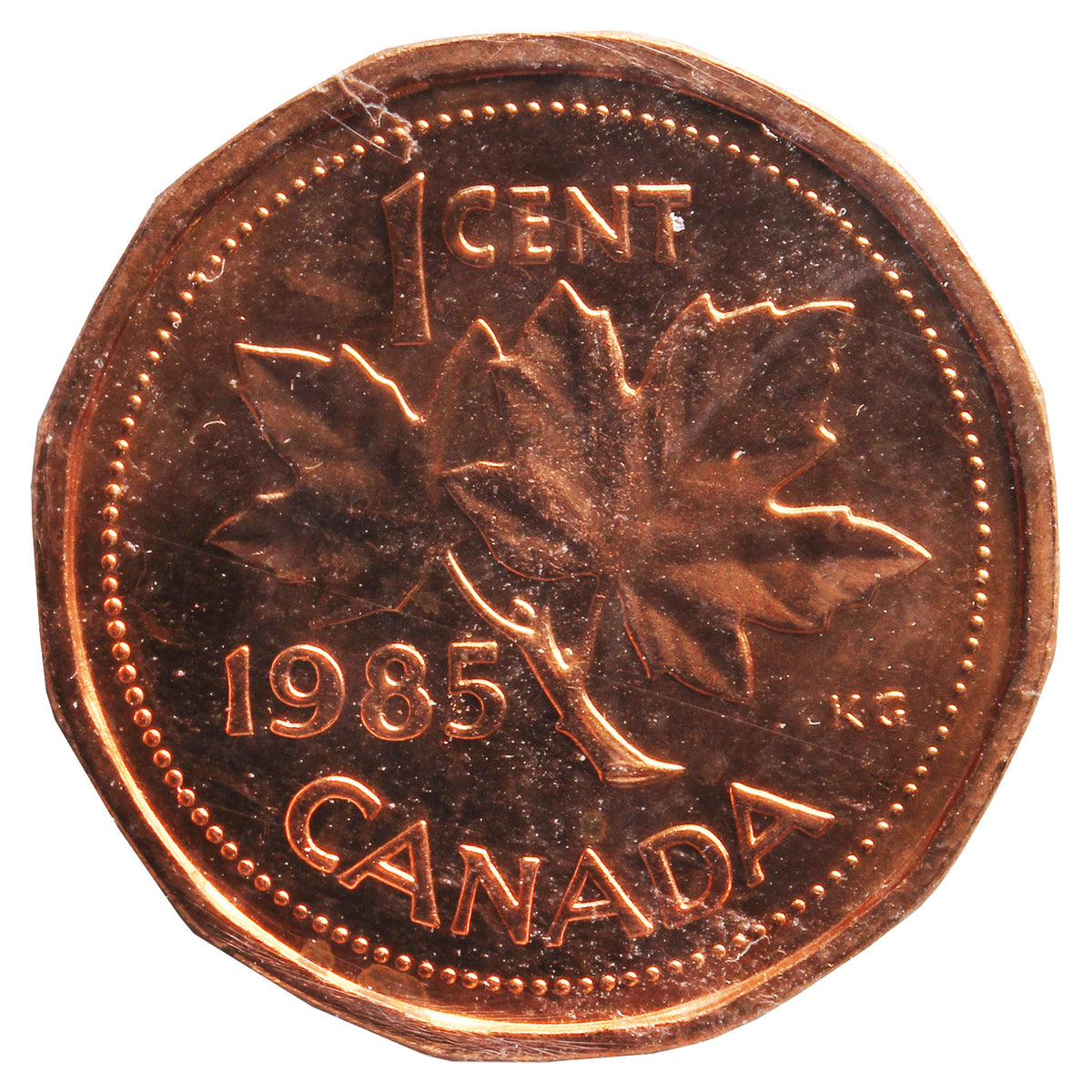 1985 Blunt 5 Canada 1-cent ICCS Certified MS64 Red