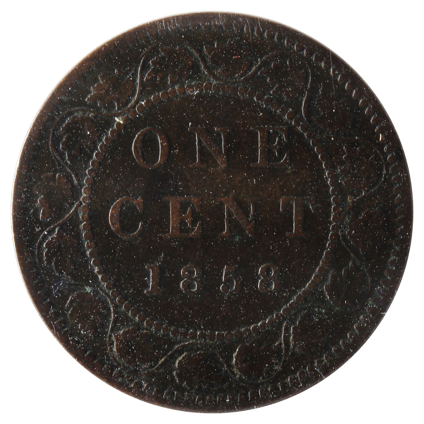 1858 Canada 1-cent ICCS Certified VG-10