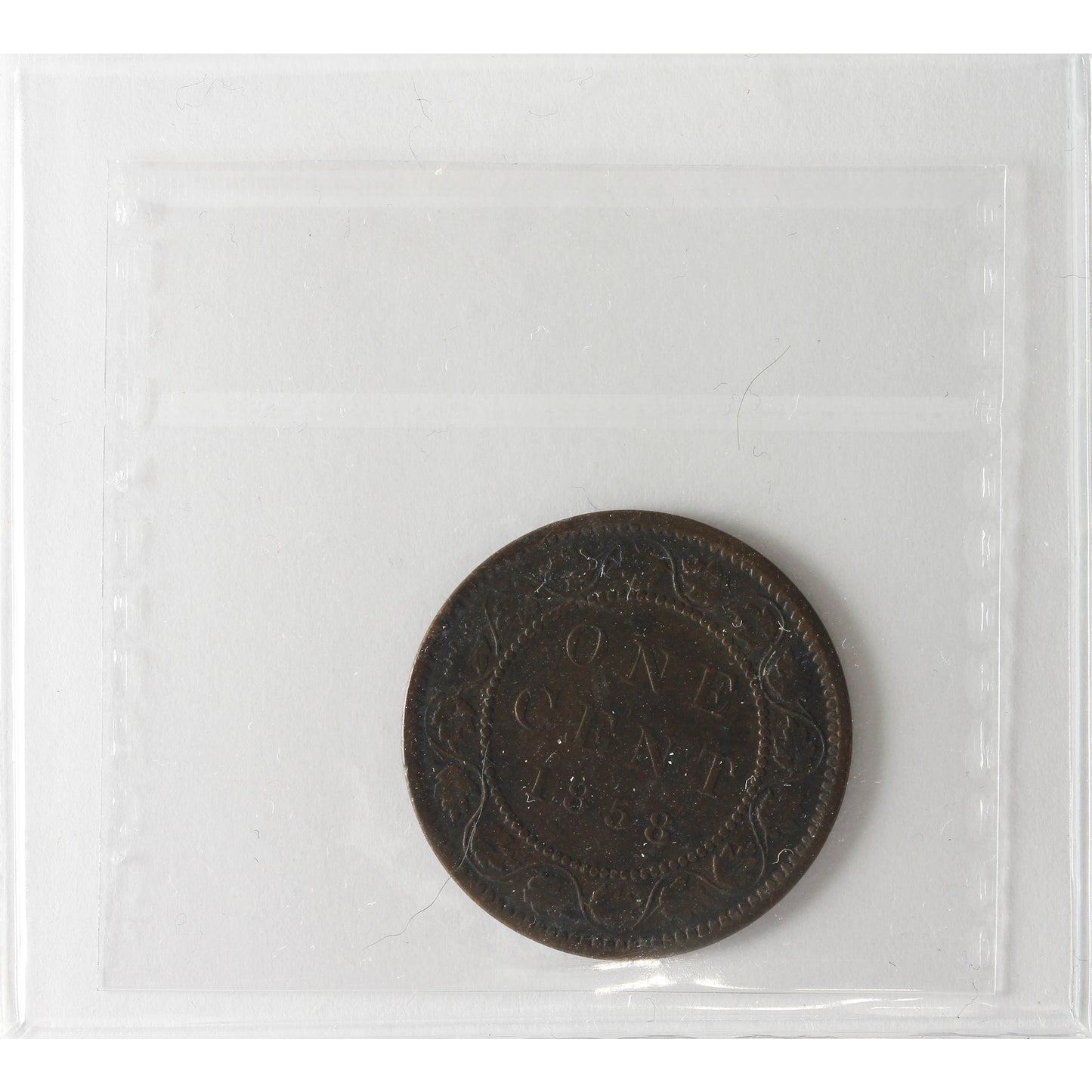 1858 Canada 1-cent ICCS Certified F-12