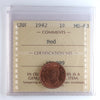 1942 Canada 1-cent ICCS Certified MS63 Red