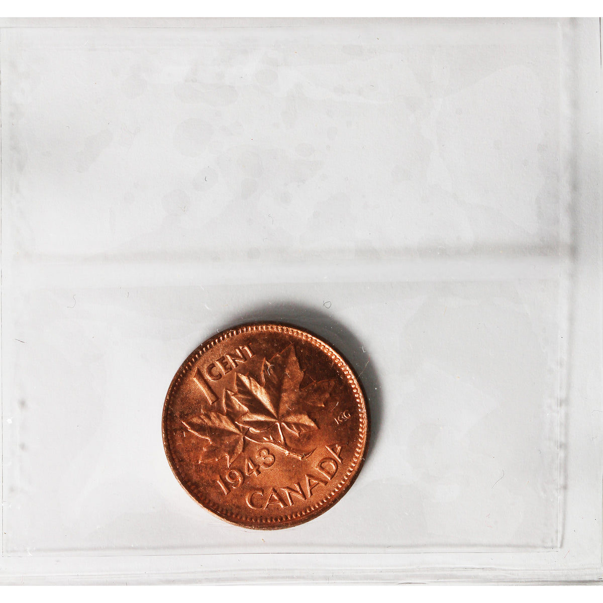 1943 Canada 1-cent ICCS Certified MS63 Red