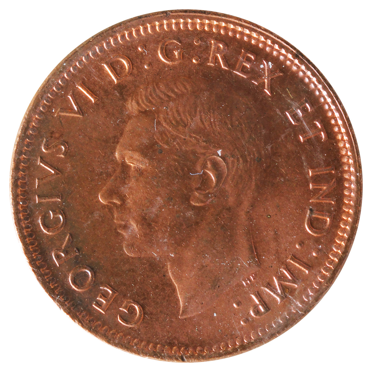 1943 Canada 1-cent ICCS Certified MS63 Red