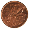 1943 Canada 1-cent ICCS Certified MS63 Red