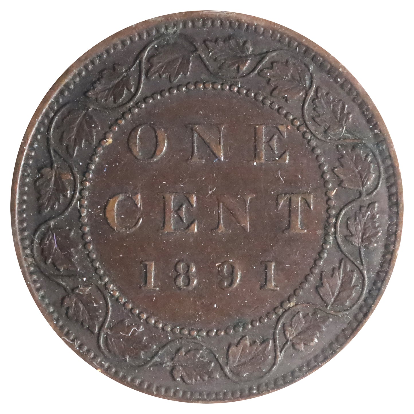 1891 SLSD, Obv. 3 Canada 1-cent ICCS Certified EF40