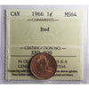 1966 Canada 1-cent ICCS Certified MS64 Red
