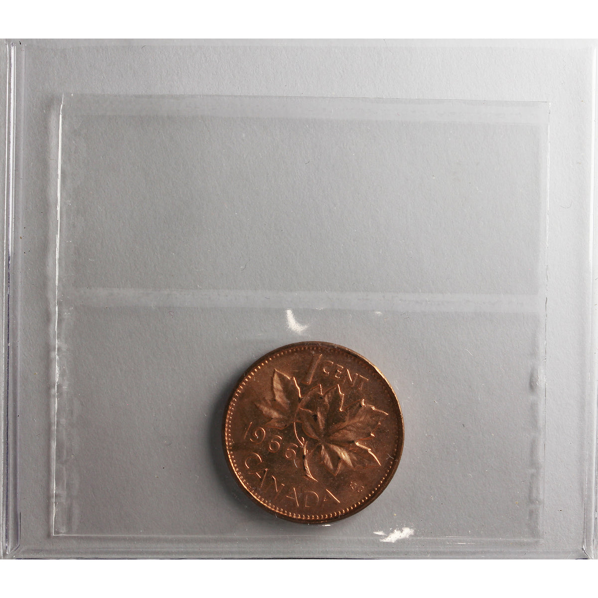 1966 Canada 1-cent ICCS Certified MS64 Red
