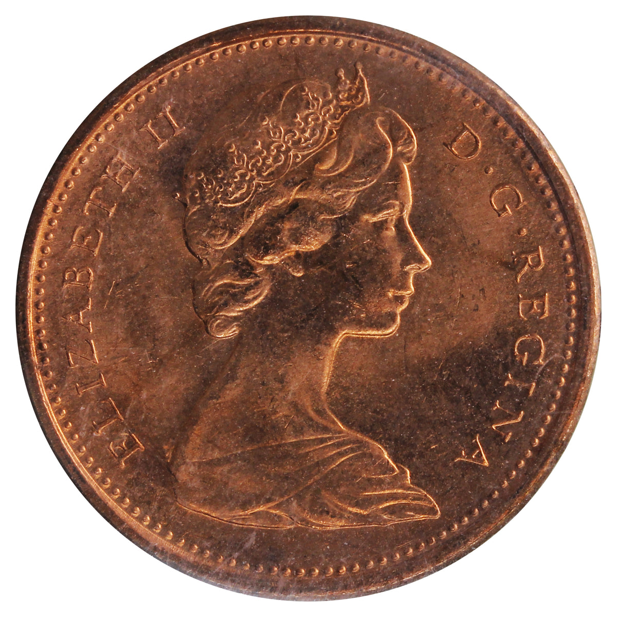 1966 Canada 1-cent ICCS Certified MS64 Red