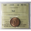 1938 Canada 1-cent ICCS Certified MS64 Red