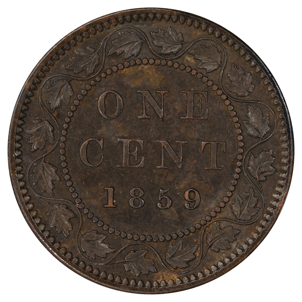 1859 Wide 9/8 Canada 1-cent AU-UNC (AU55) $