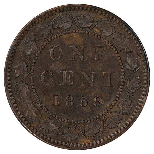 1859 Wide 9/8 Canada 1-cent AU-UNC (AU55) $