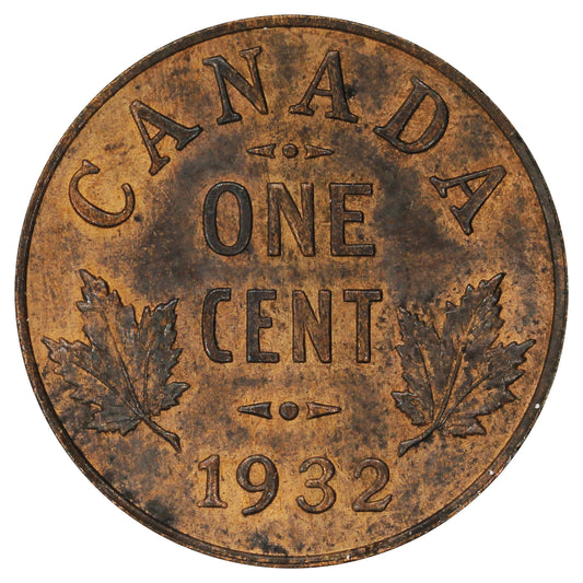 1932 Canada 1-cent Brilliant Uncirculated (MS-63) Red & Brown $