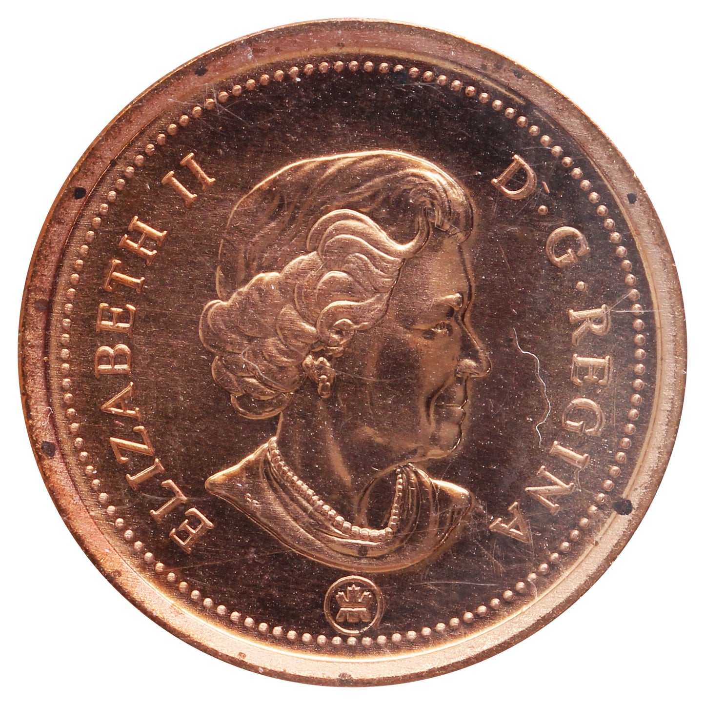 2010 Non-Magnetic Canada 1-cent ICCS Certified MS64 Red