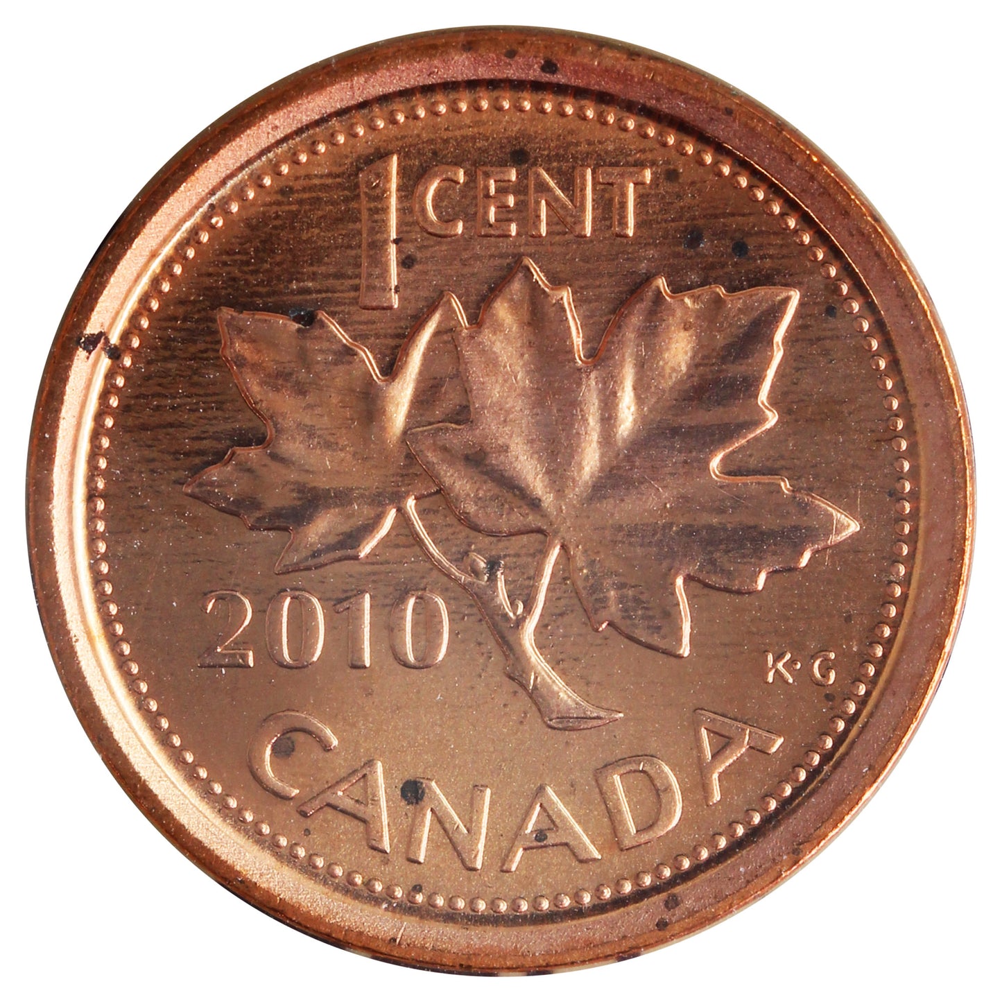 2010 Non-Magnetic Canada 1-cent ICCS Certified MS64 Red