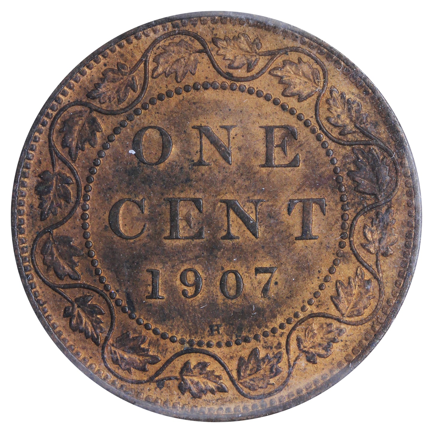 1907H Canada 1-cent ICCS Certified AU55