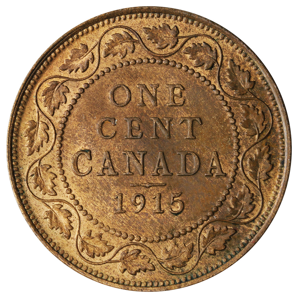 1915 Canada 1-cent UNC+ (MS62) Red & Brown