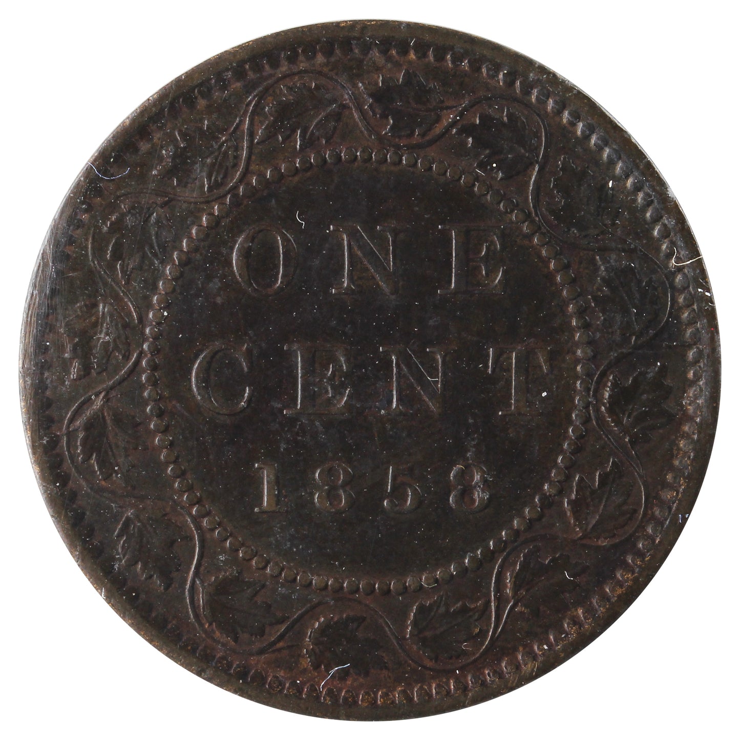 1858 Canada 1-cent ICCS Certified EF45