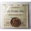 1936 Canada 1-cent ICCS Certified MS63 Red; Pittman Sale