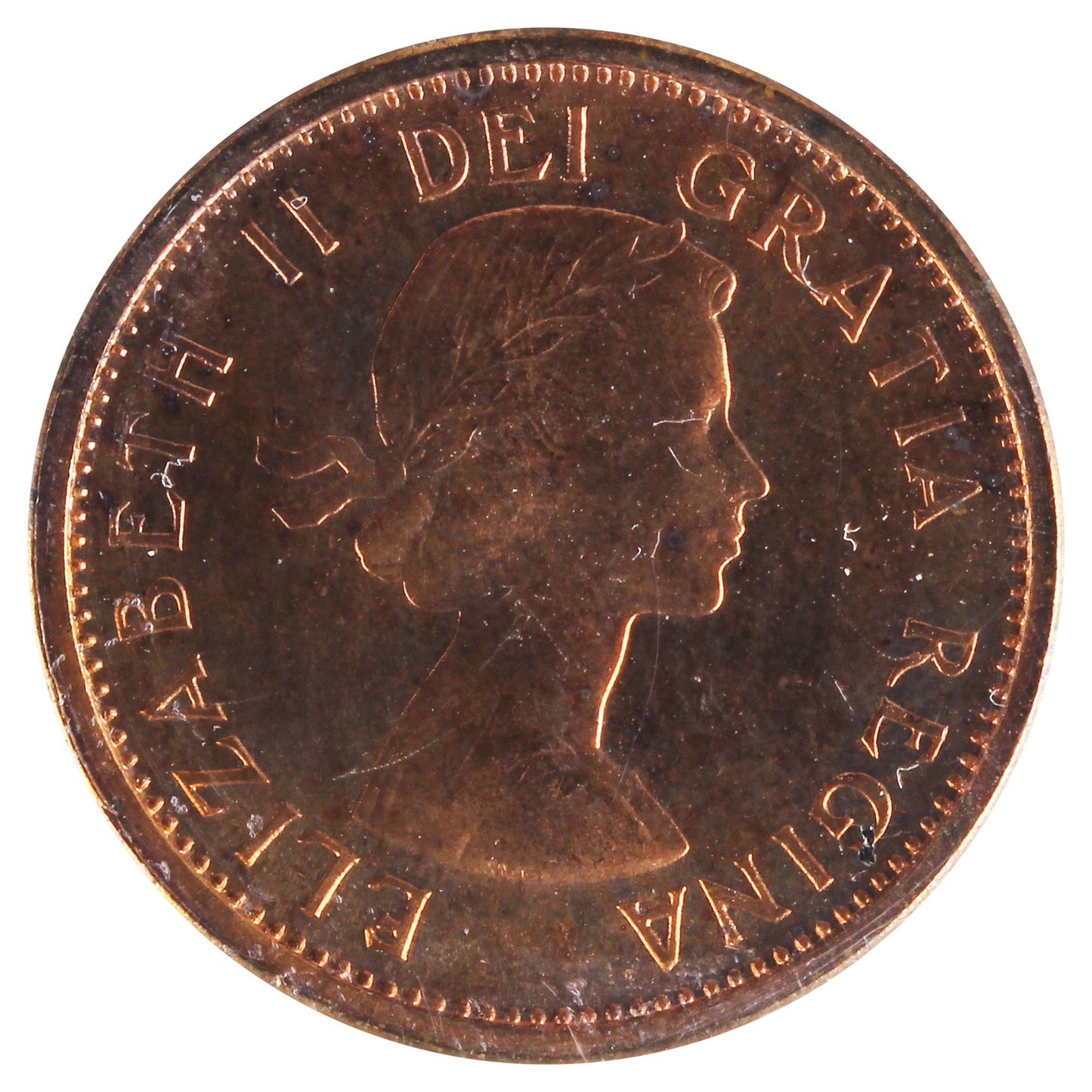 1958 Canada 1-cent ICCS Certified PL65 Red