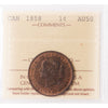 1858 Canada 1-cent ICCS Certified AU50
