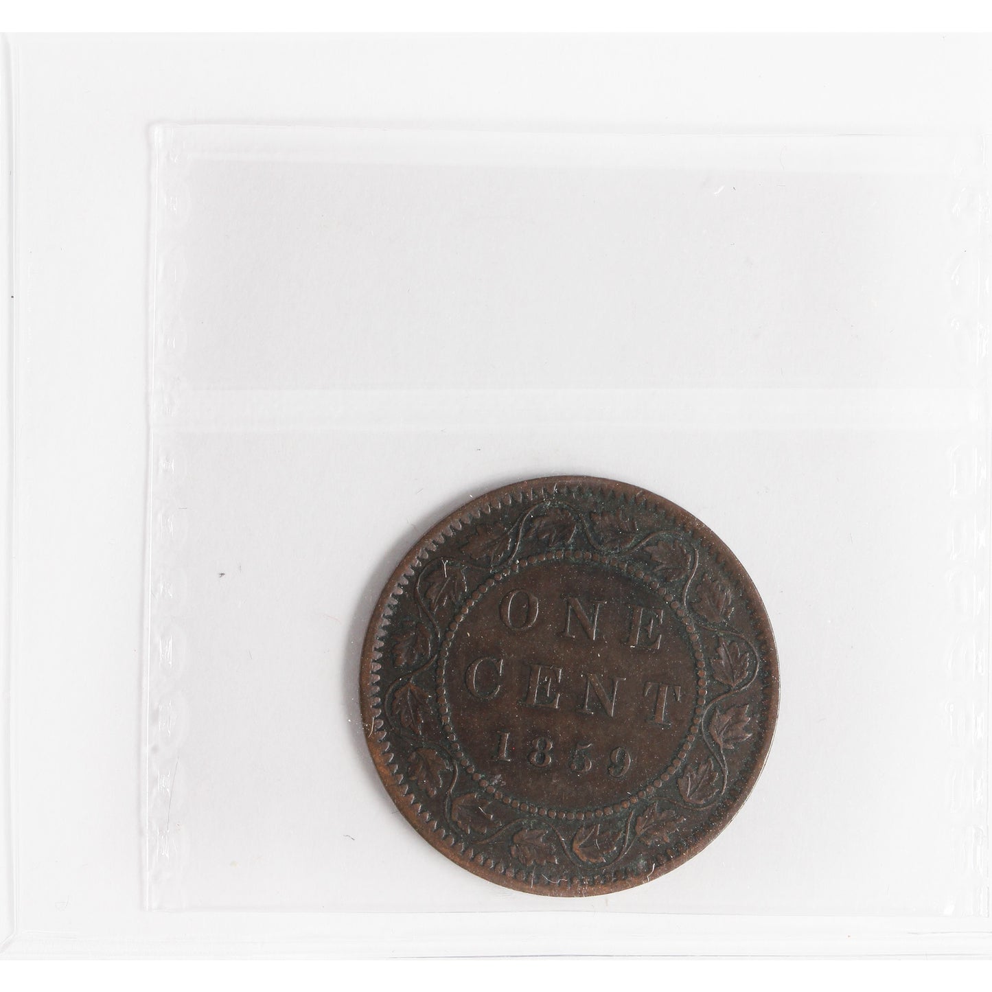 1859 Narrow 9, 5/5 Canada 1-cent ICCS Certified VF30