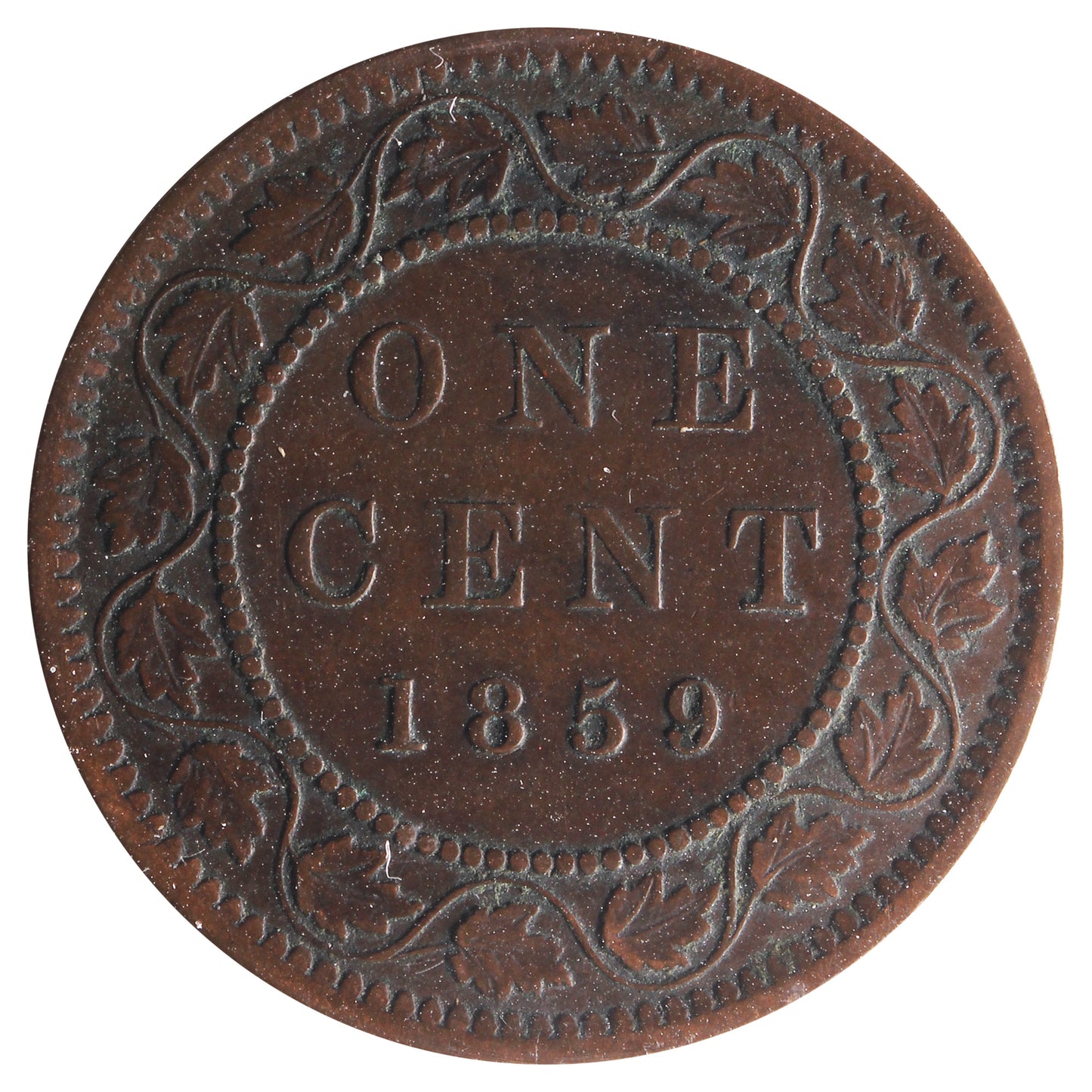 1859 Narrow 9, 5/5 Canada 1-cent ICCS Certified VF30