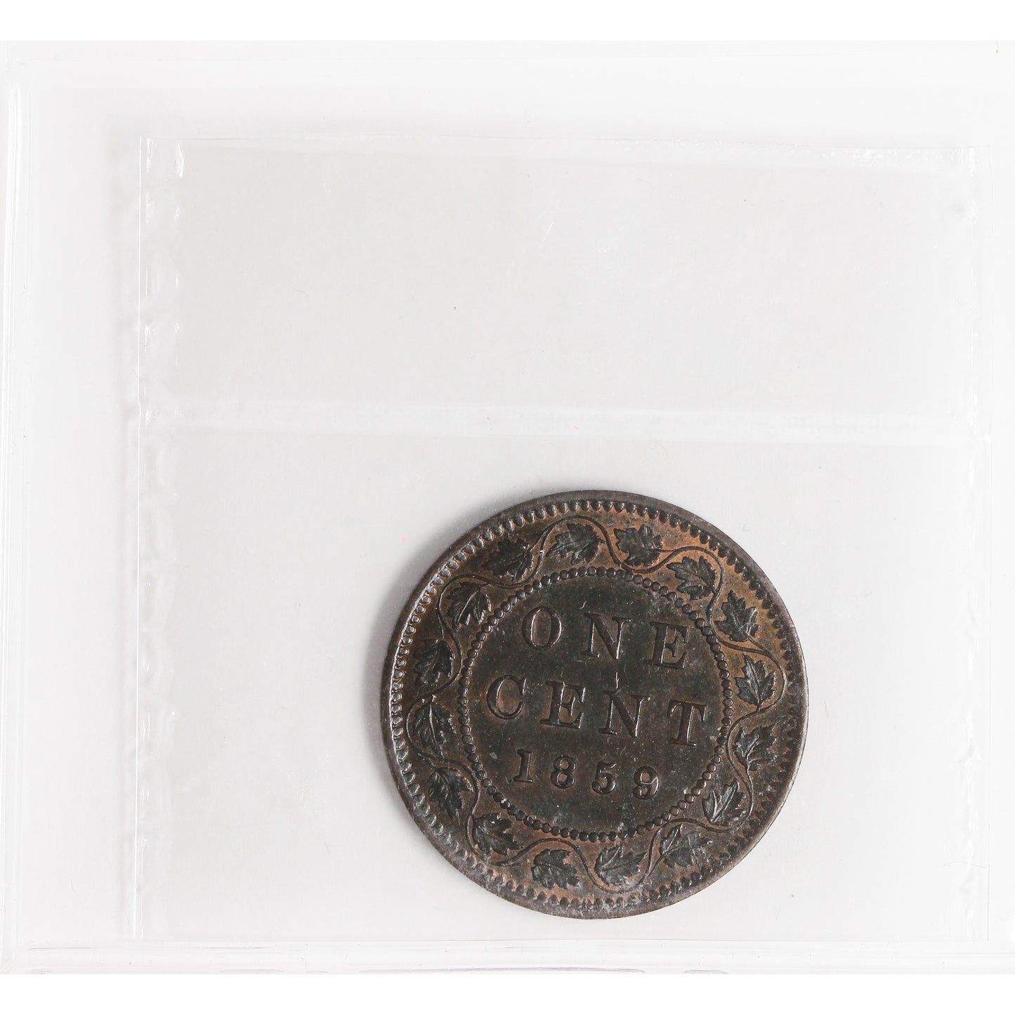 1859 Wide 9/8 Canada 1-cent ICCS Certified MS60 Brown (XAI 184)