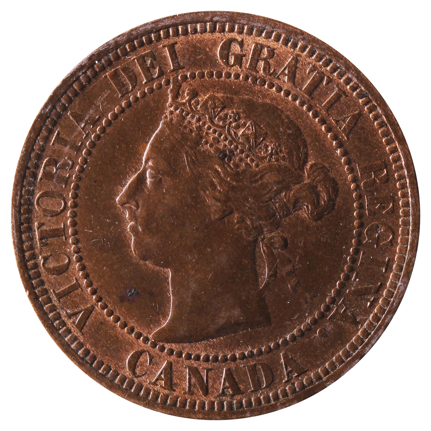 1888 Canada 1-cent ICCS Certified AU55