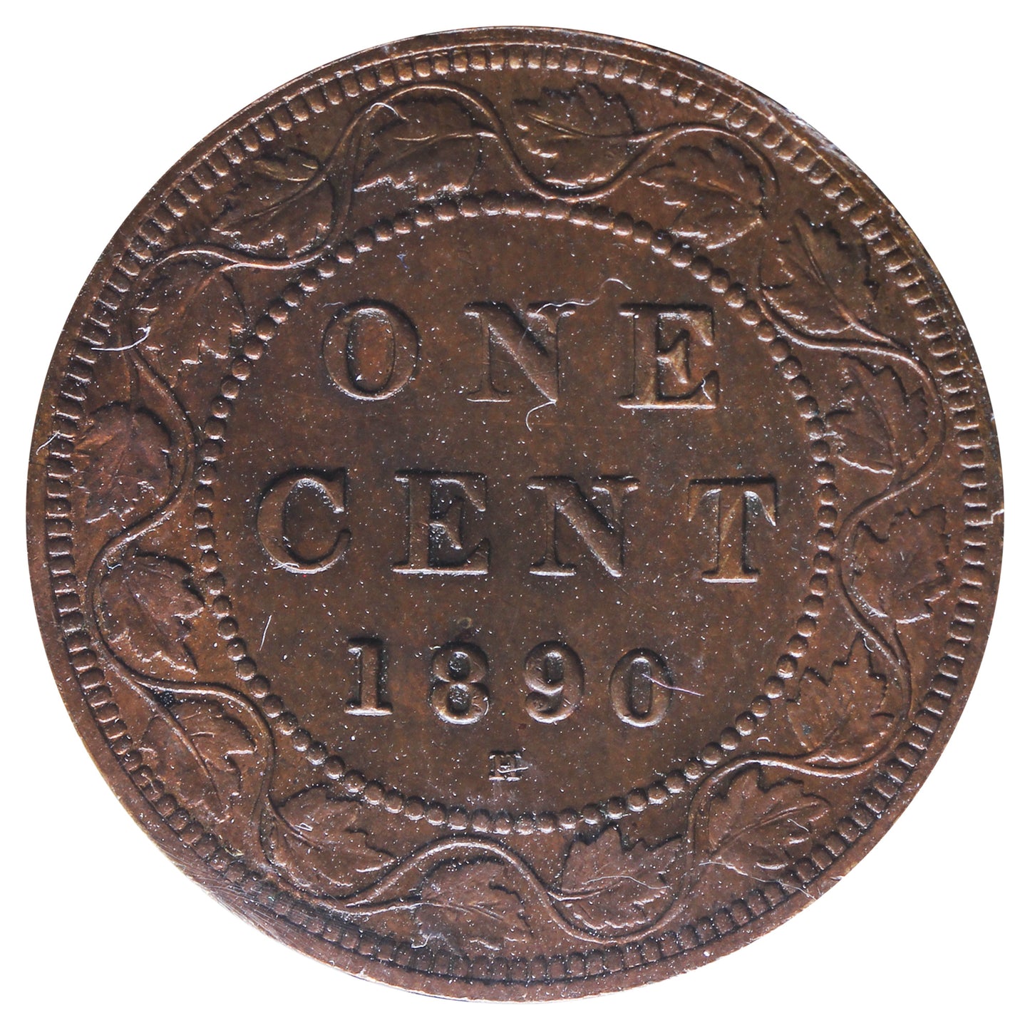 1890H Canada 1-cent ICCS Certified MS60 Brown