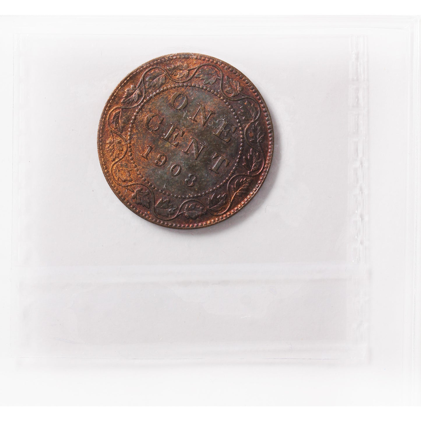 1908 Canada 1-cent ICCS Certified MS60 Trace Red