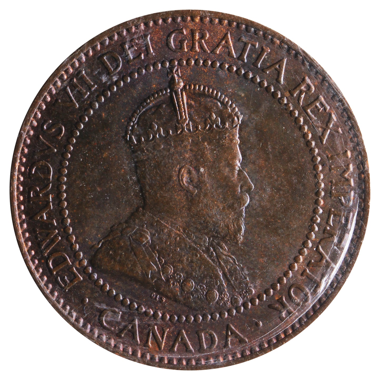 1908 Canada 1-cent ICCS Certified MS60 Trace Red