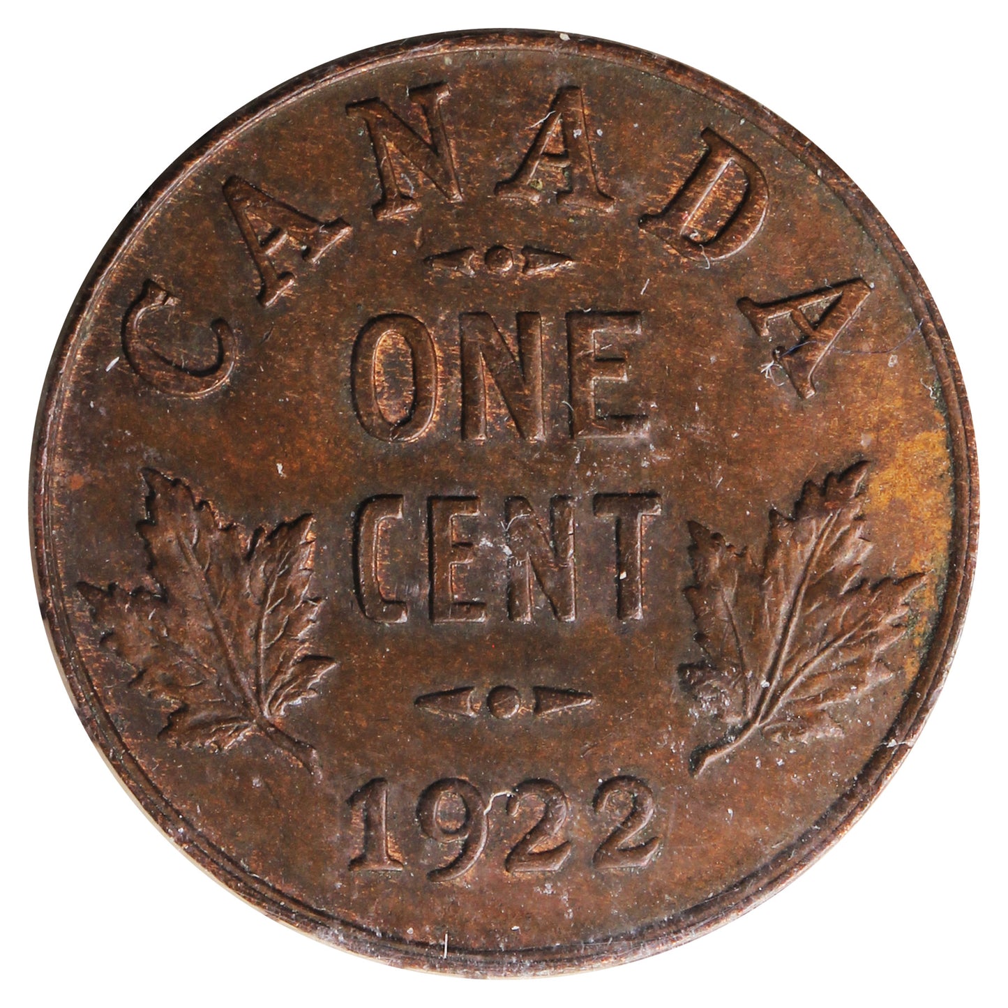 1922 Canada 1-cent ICCS Certified MS60 Brown (IG 285)