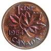 1954 SF, Hanging 4 Canada 1-cent ICCS Certified MS63 Lustrous Brown