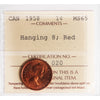 1958 Hanging 8 Canada 1-cent ICCS Certified MS65 Red
