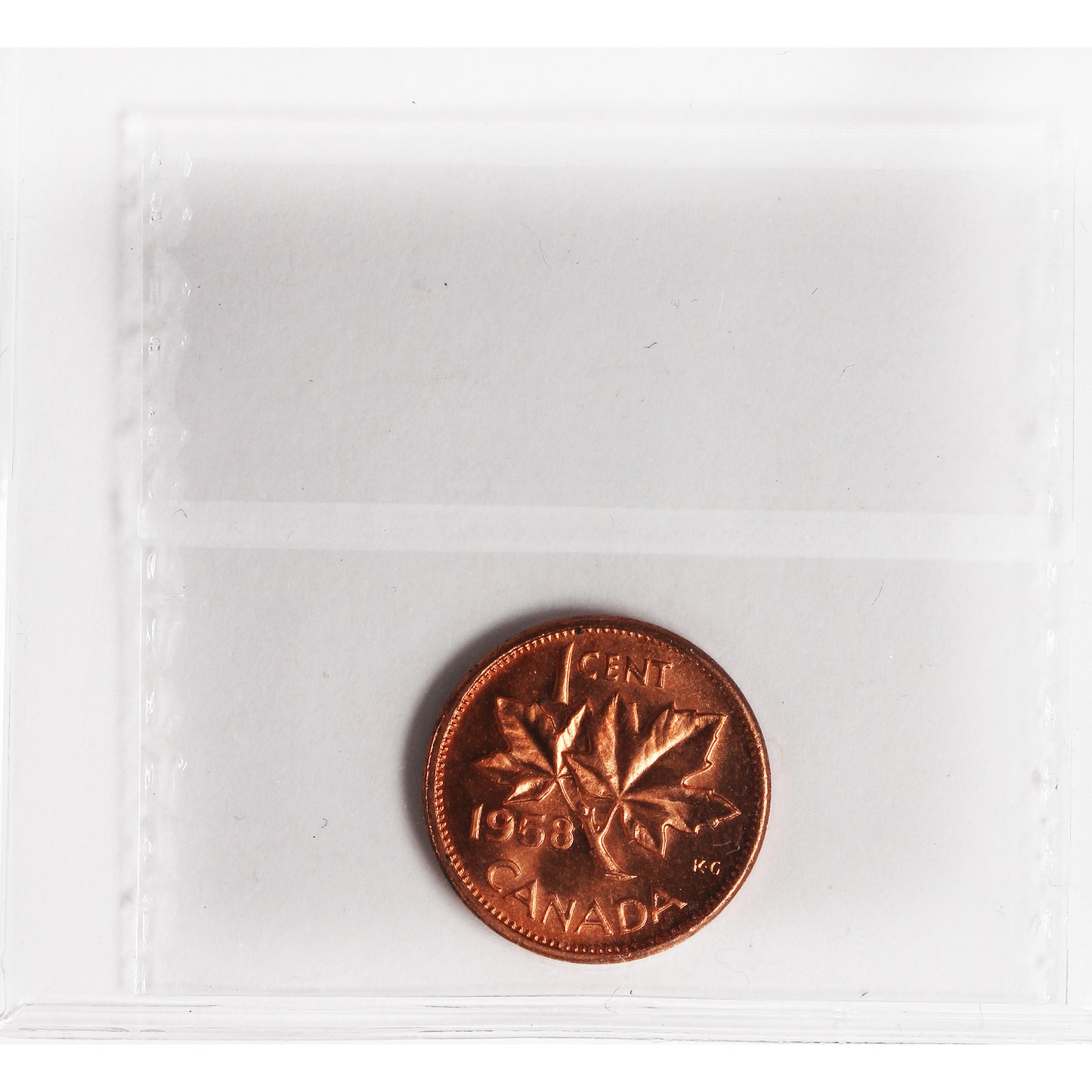 1958 Hanging 8 Canada 1-cent ICCS Certified MS64 Red