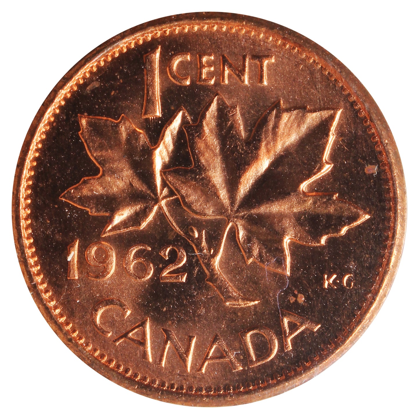 1962 Harp Canada 1-cent ICCS Certified MS62 Red