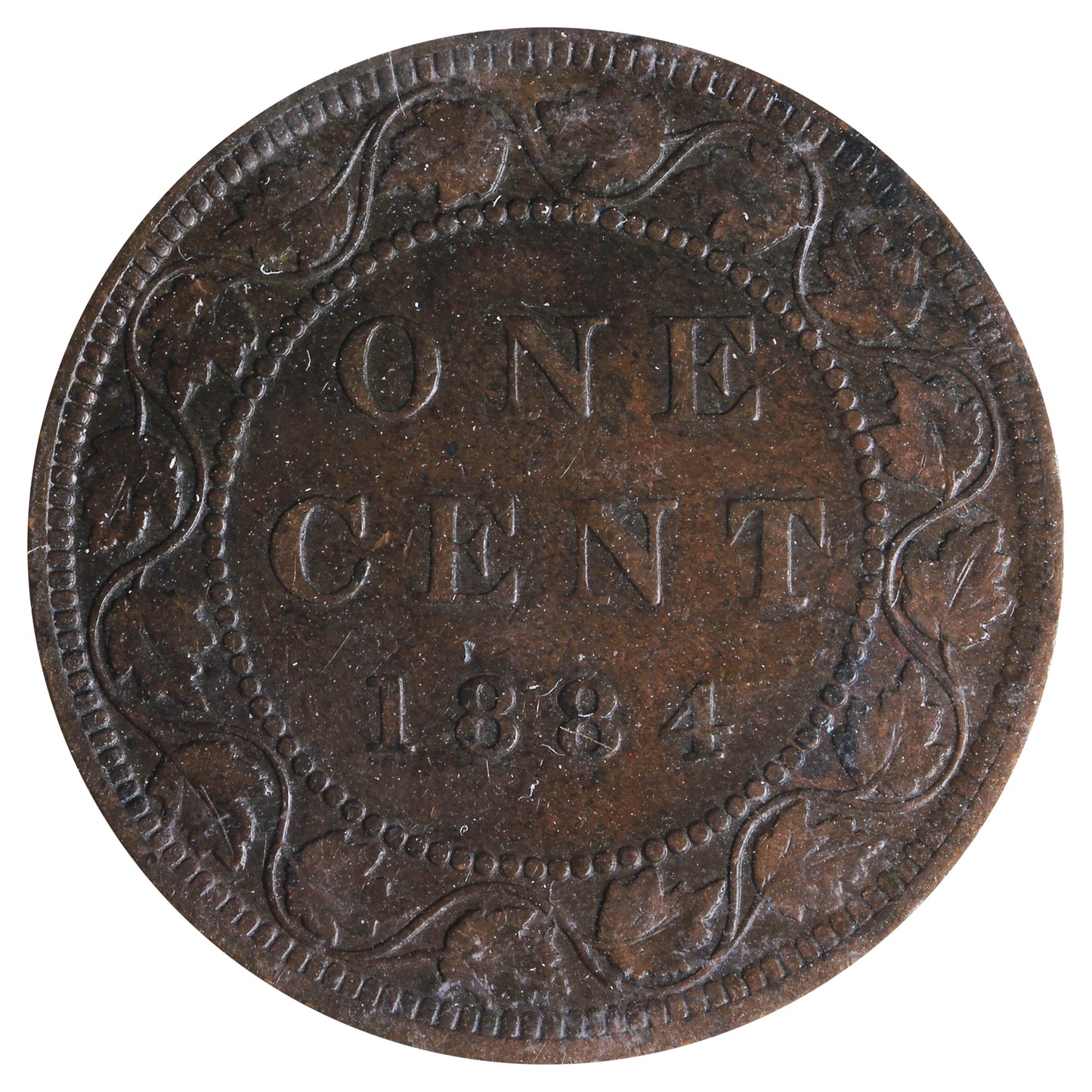 1884 Obv. 1 Canada 1-cent ICCS Certified F12