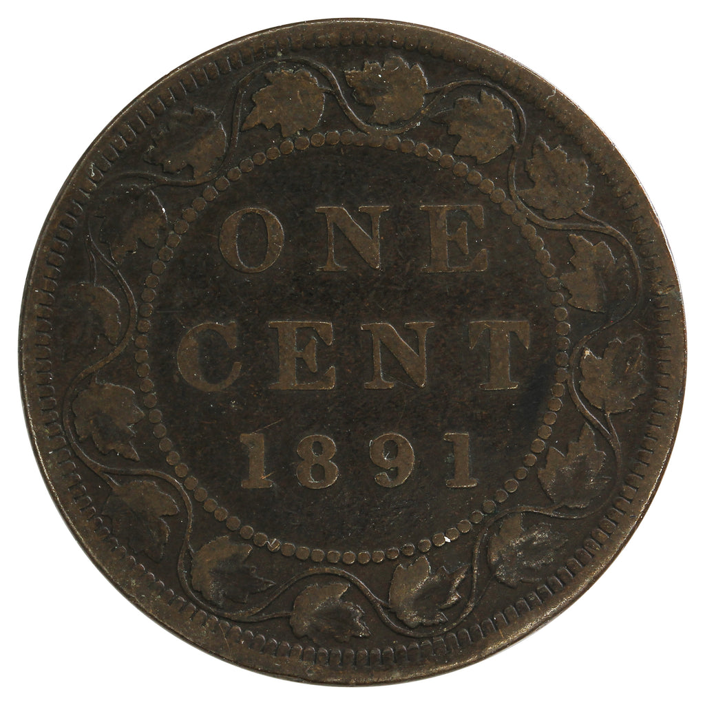 1891 LDLL Obv. 3 Canada 1-cent Very Good (VG8)