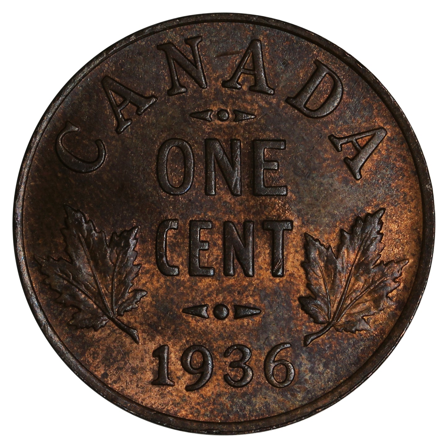 1936 Canada 1-cent Brilliant Uncirculated (MS63) Lustrous Brown