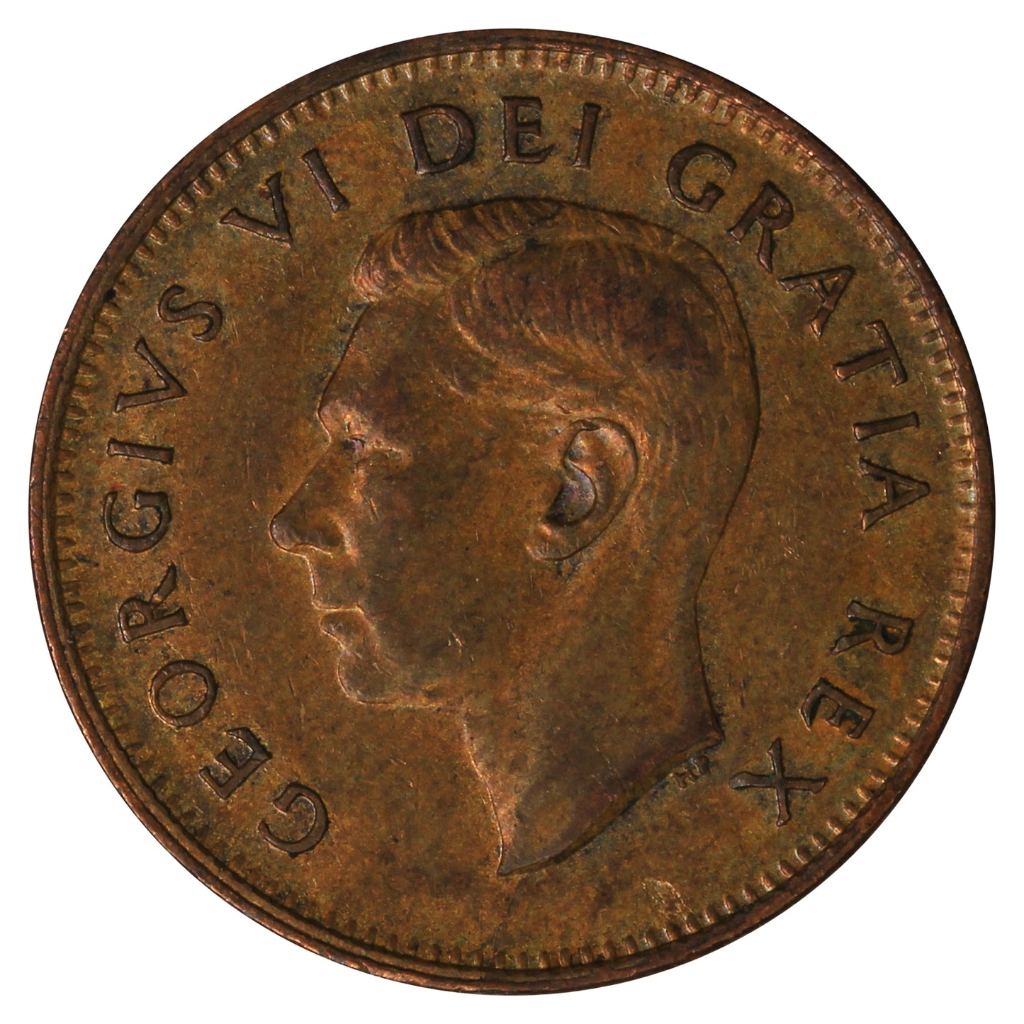 1948 A To Denticle, Small Denticles Canada 1-cent Extra Fine (EF40)