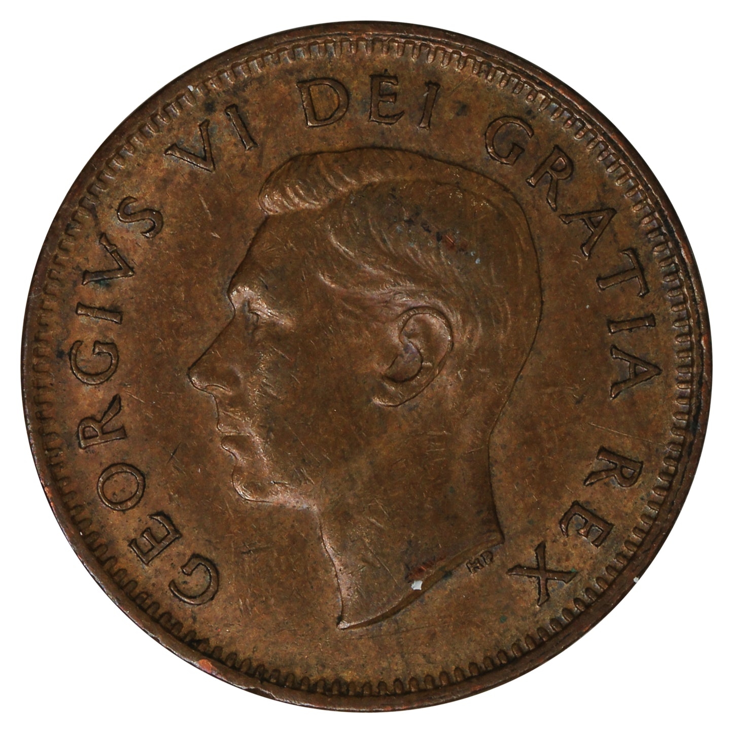 1948 A To Denticle, Small Denticles Canada 1-cent VF-EF (VF30)