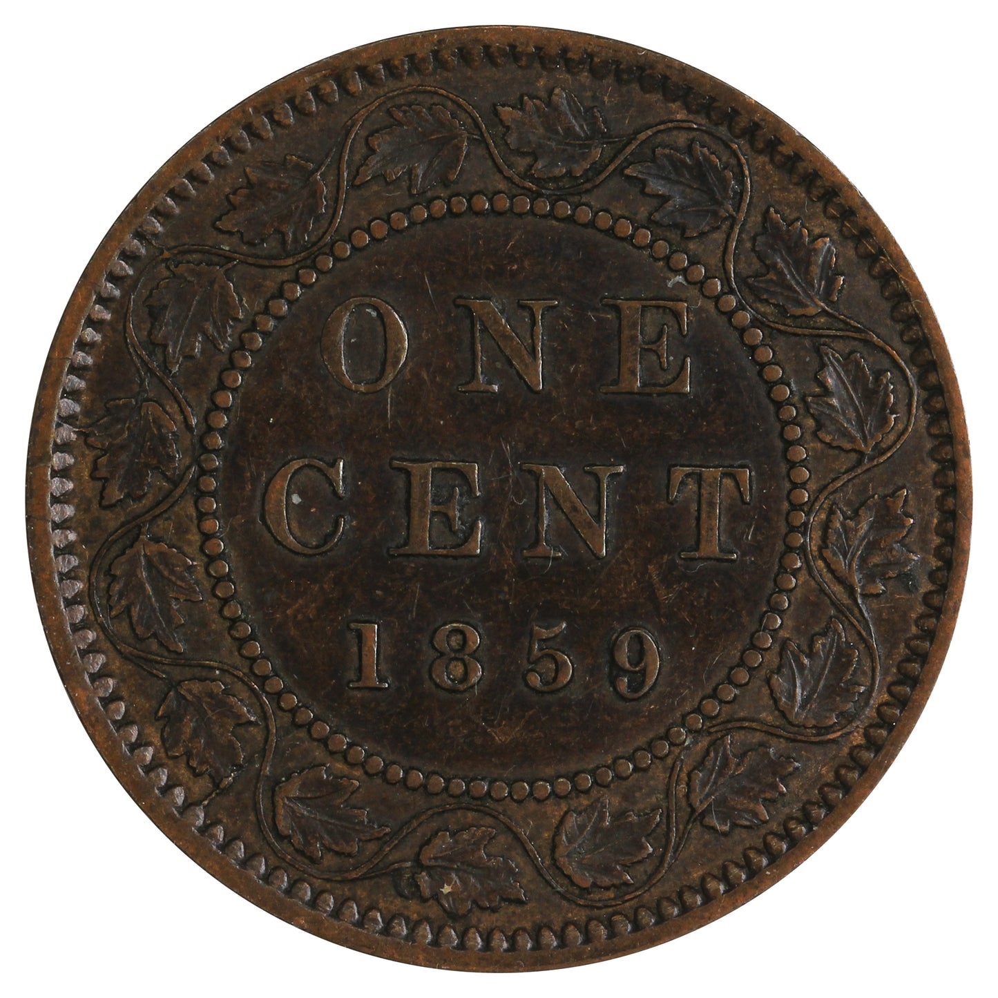 1859 N9 TP1 Canada 1-cents Extra Fine (EF40) $