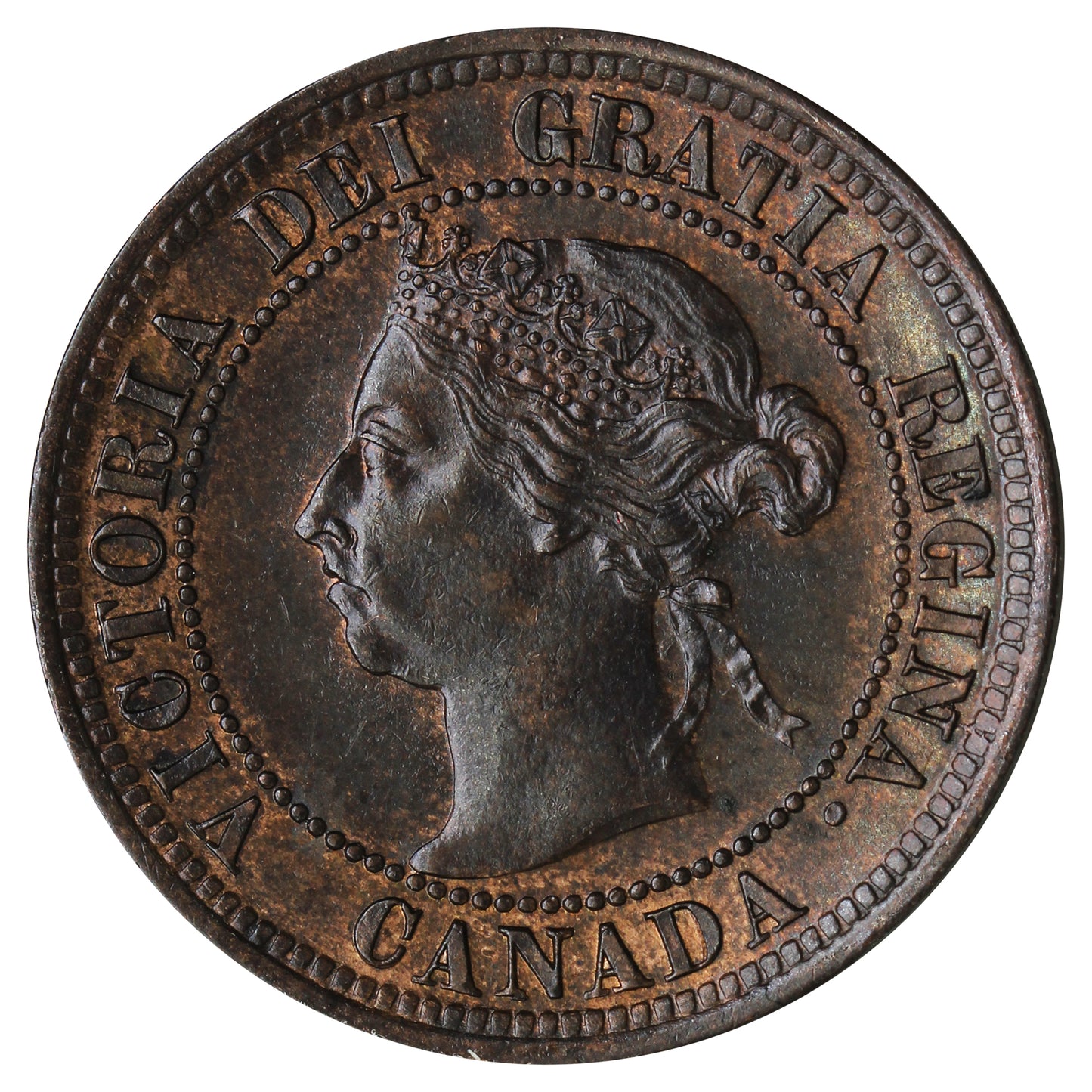 1891 LDLL Obv. 3 Canada 1-cent AU-UNC (AU55)